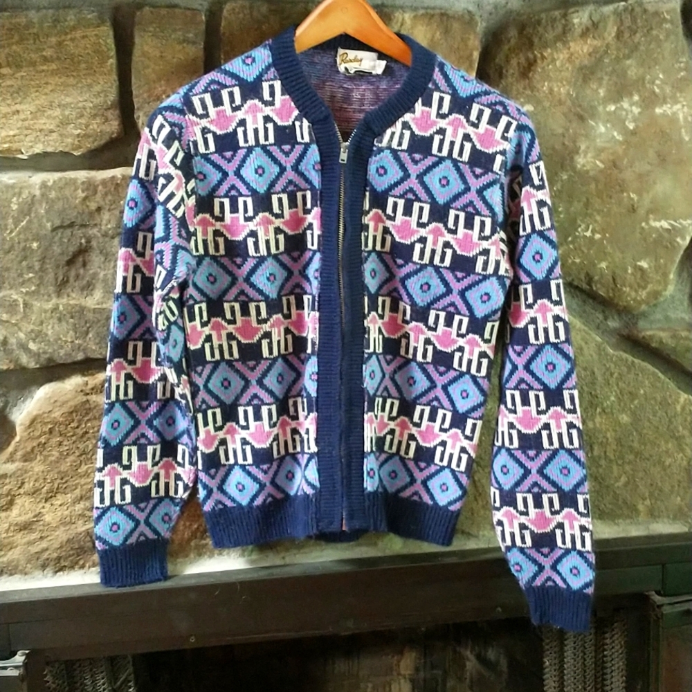 Barclay vintage zip up sweater large